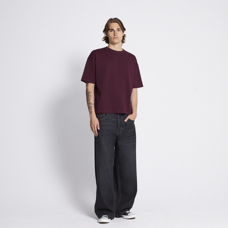 Heavy boxy tee "Mikael" Burgundy